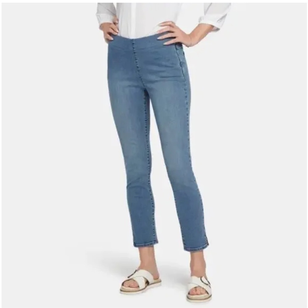 NYDJ Alina Ankle Pull On Jeans Lift Tuck Technology Size 2 Light Blue Stretch